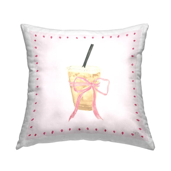 Stupell Industries Glam Iced Coffee Decorative Printed Throw Pillow Design by Lucille Price.