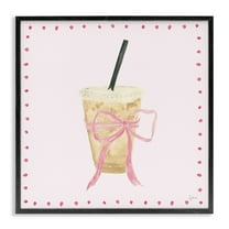 Stupell Industries Glam Iced Coffee Food & Beverage Painting Black Framed Art Print Wall Art, 12 x 12
