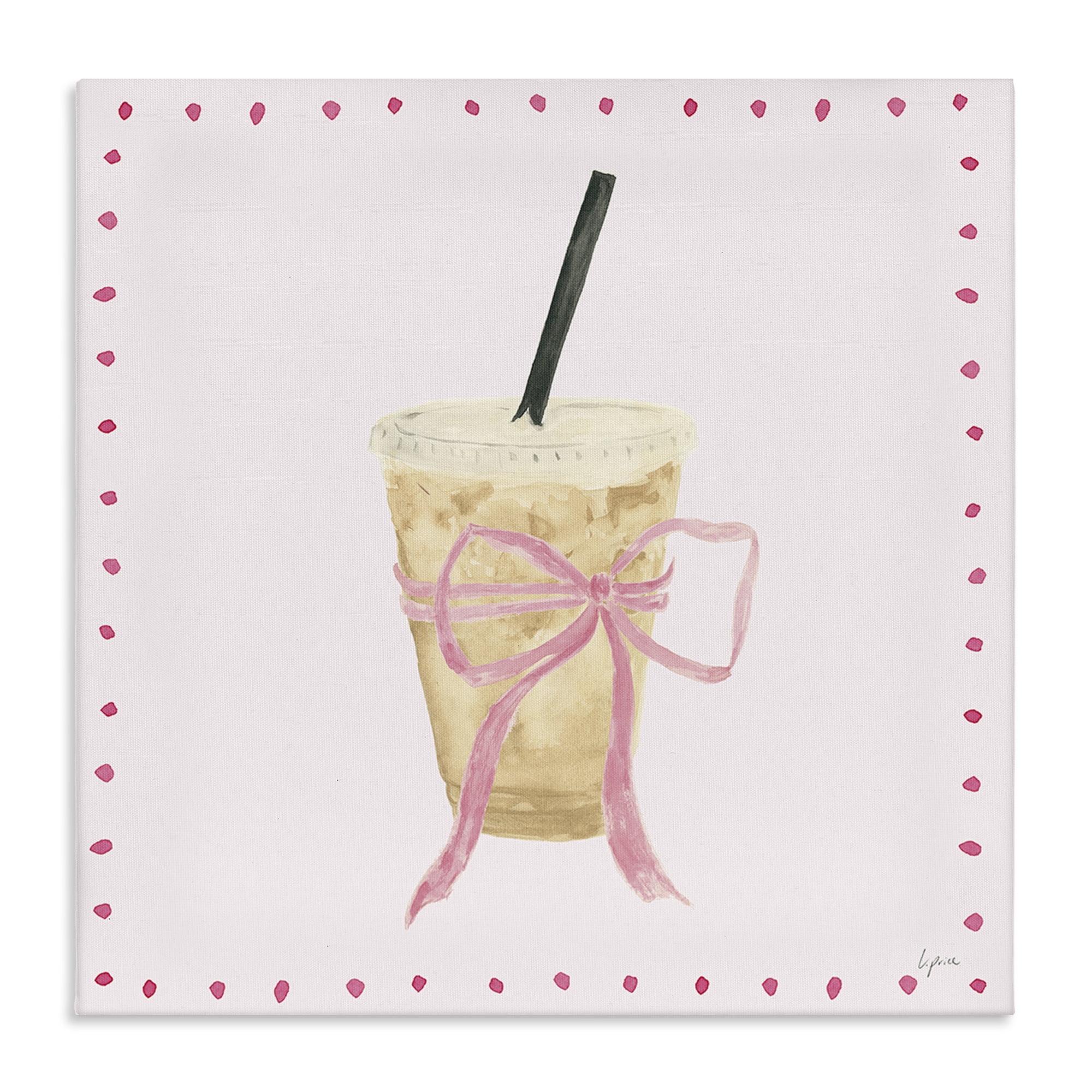 Stupell Industries Glam Iced Coffee Food & Beverage Painting Wrapped Canvas Art Print Wall Art, 17 x 17