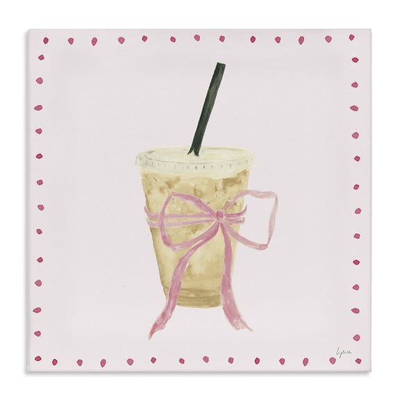 Stupell Industries Glam Iced Coffee Food & Beverage Painting Wrapped Canvas Art Print Wall Art, 17 x 17