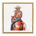 thumbnail image 1 of Stupell Industries Southwestern Glam Jacket Cowgirl & Horse Gold Floating Frame Canvas Art, 25 x 25, by Amanda Greenwood, 1 of 8