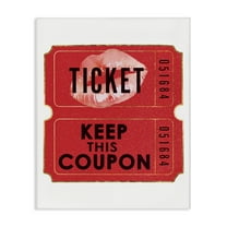 Stupell Industries Glam Kiss Ticket Novelty Painting Gallery Wrapped Canvas Art Print Wall Art, 16 x 20