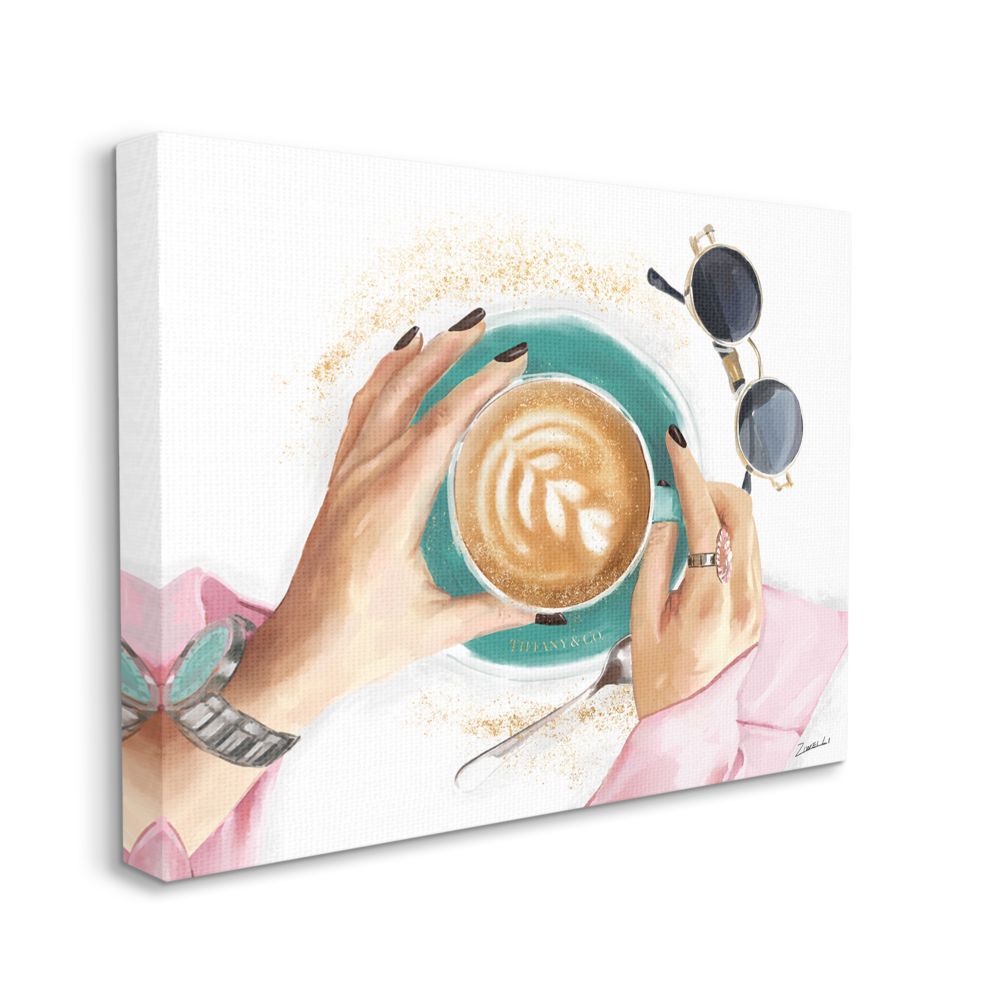 Stupell Industries Glam Latte Art Women's Fashion Accessories Coffee Canvas Wall Art Design by Ziwei Li