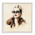 thumbnail image 1 of Stupell Industries Art Deco Glam Leopard Sonata Portrait White Framed Giclee Art, 17 x 17, by Svetlana Aleynikova, 1 of 8