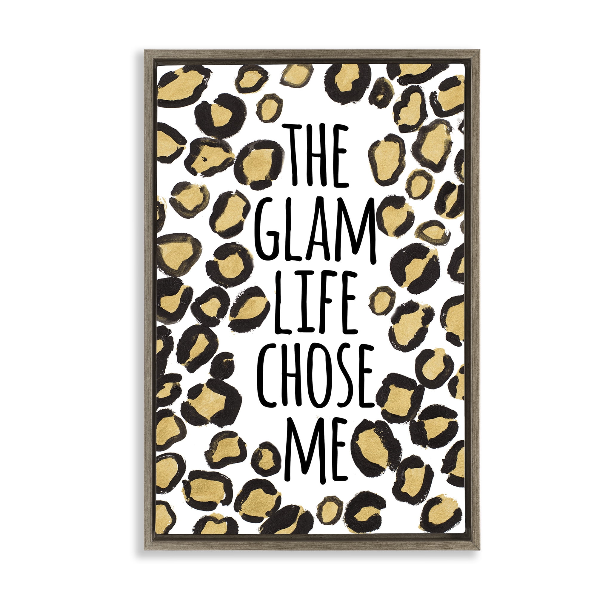 Stupell Industries Glam Life Chose Me Typography Painting Brown Floater Framed Art Print Wall Art, 17 x 25