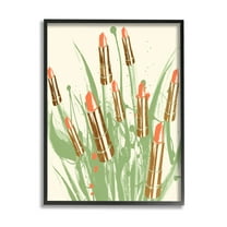Stupell Industries Glam Lipstick Abstract Botanicals Graphic Art Black Framed Art Print Wall Art, Design by Lil' Rue