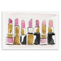 Stupell Industries Glam Lipstick Doodle Fashion Painting Unframed Art Print Wall Art, 15 x 10