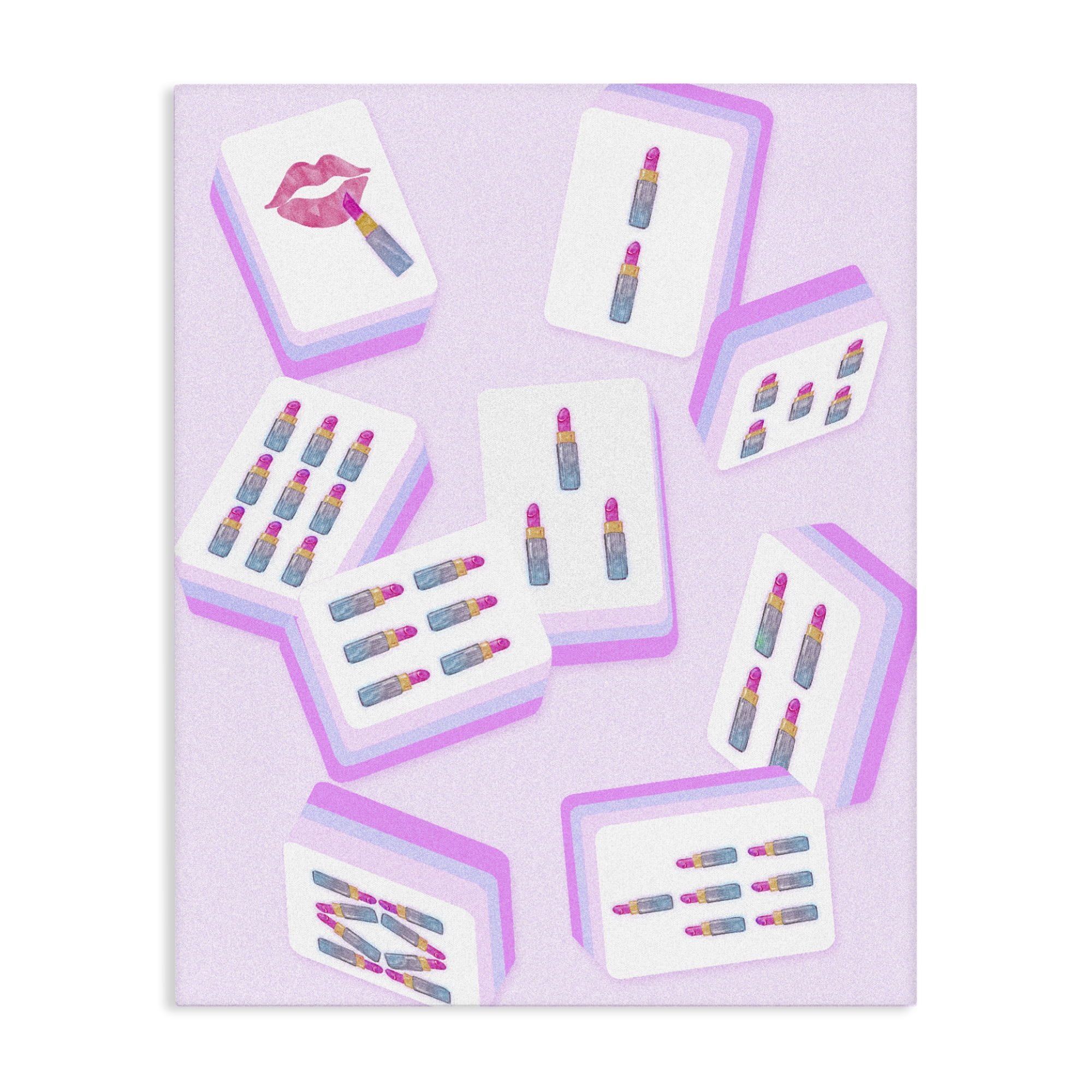 Stupell Industries Glam Lipstick Mahjong Tiles Canvas Wall Art, design by Ziwei Li
