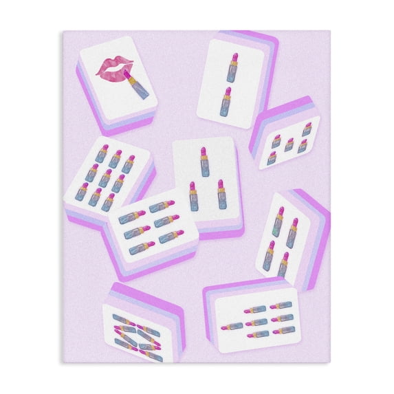 Stupell Industries Art Deco Glam Lipstick Mahjong Tiles Canvas Art, 30 x 40, by Ziwei Li