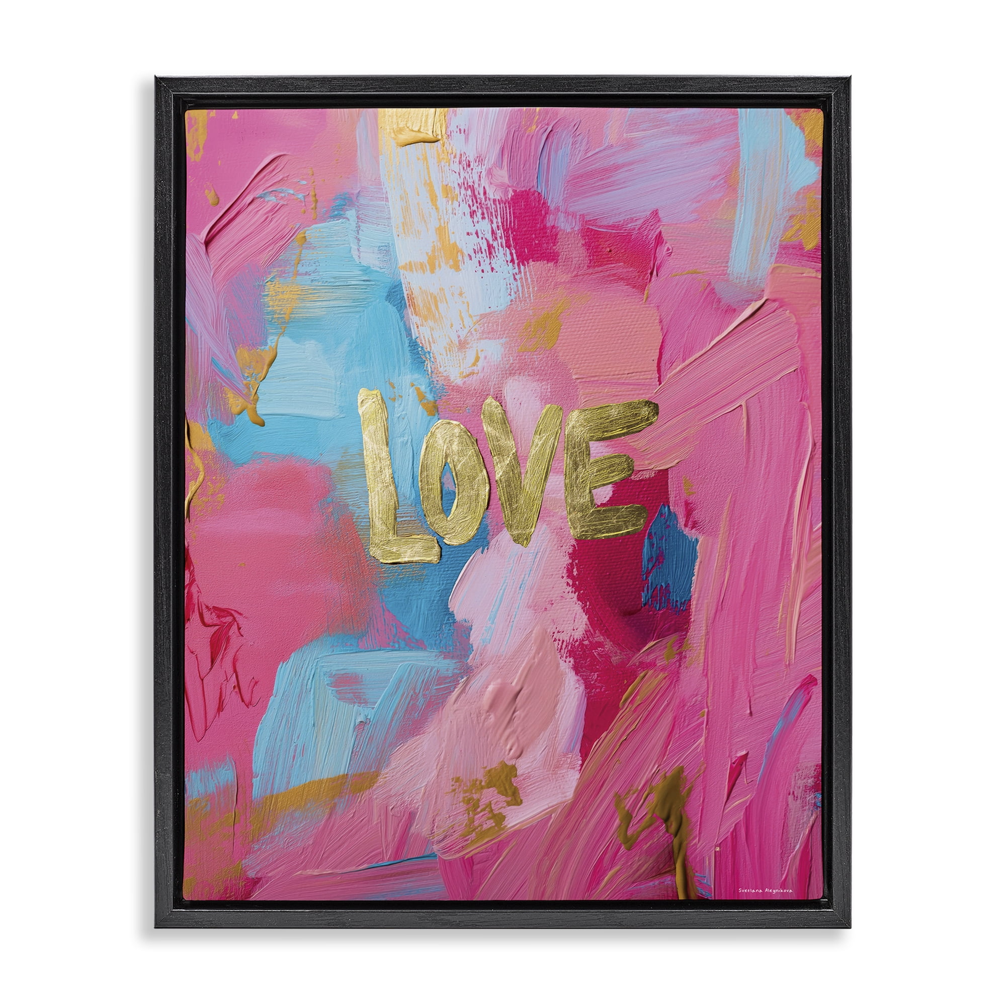 Stupell Industries Glam Love In Motion Black Framed Floater Canvas Wall Art, design by Svetlana Aleynikova