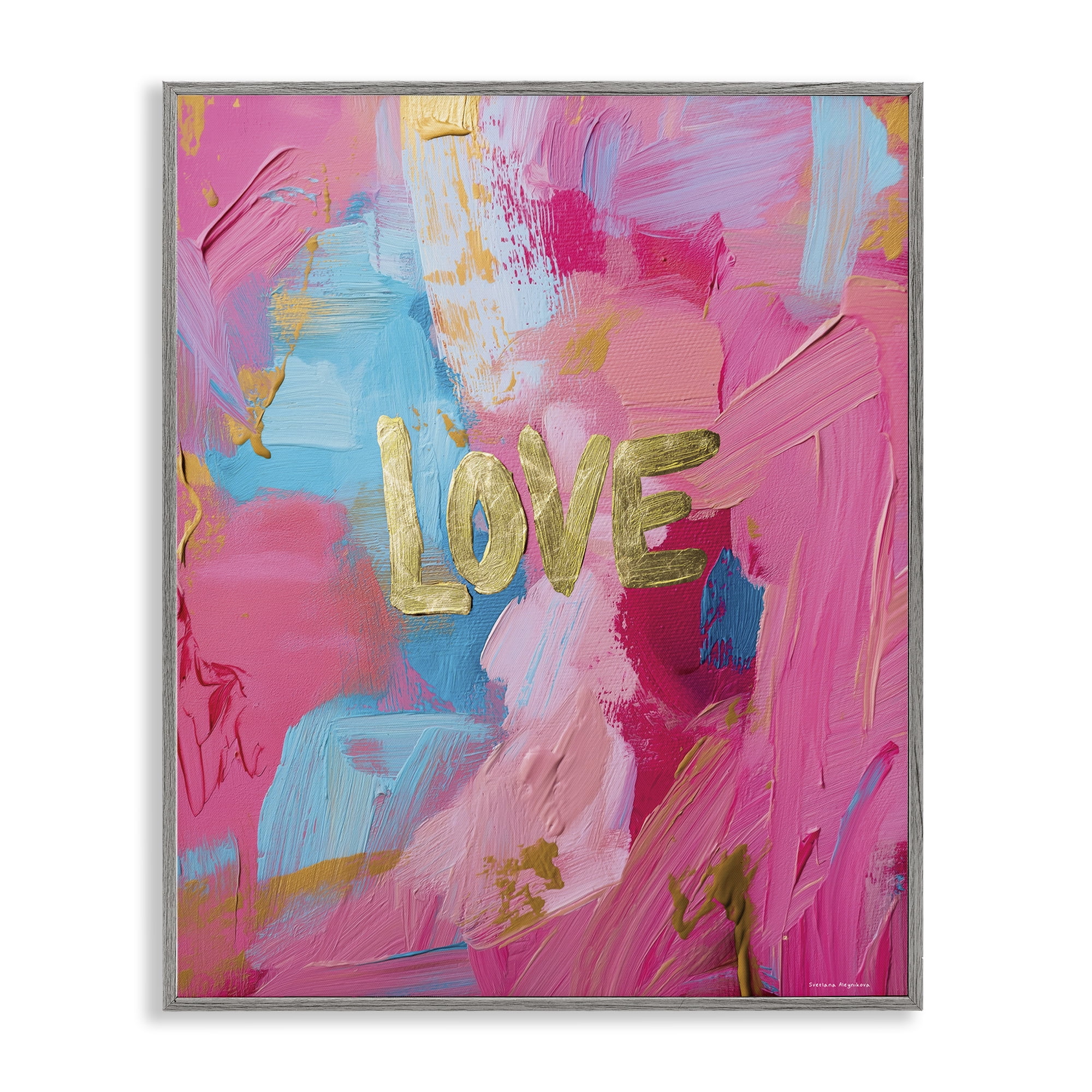 Stupell Industries Glam Love In Motion Gray Framed Giclee Art, design by Svetlana Aleynikova
