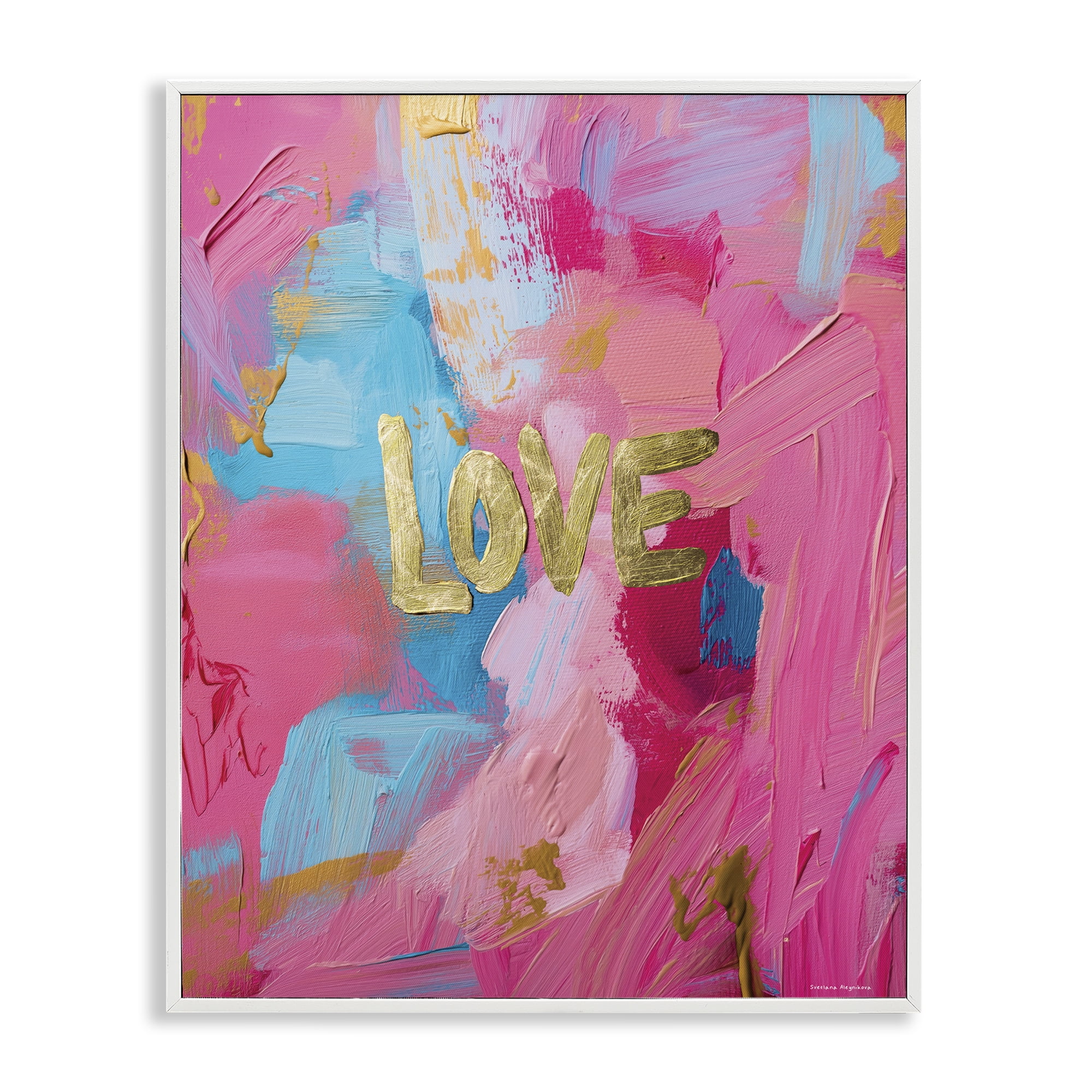 Stupell Industries Glam Love In Motion White Framed Giclee Art, design by Svetlana Aleynikova