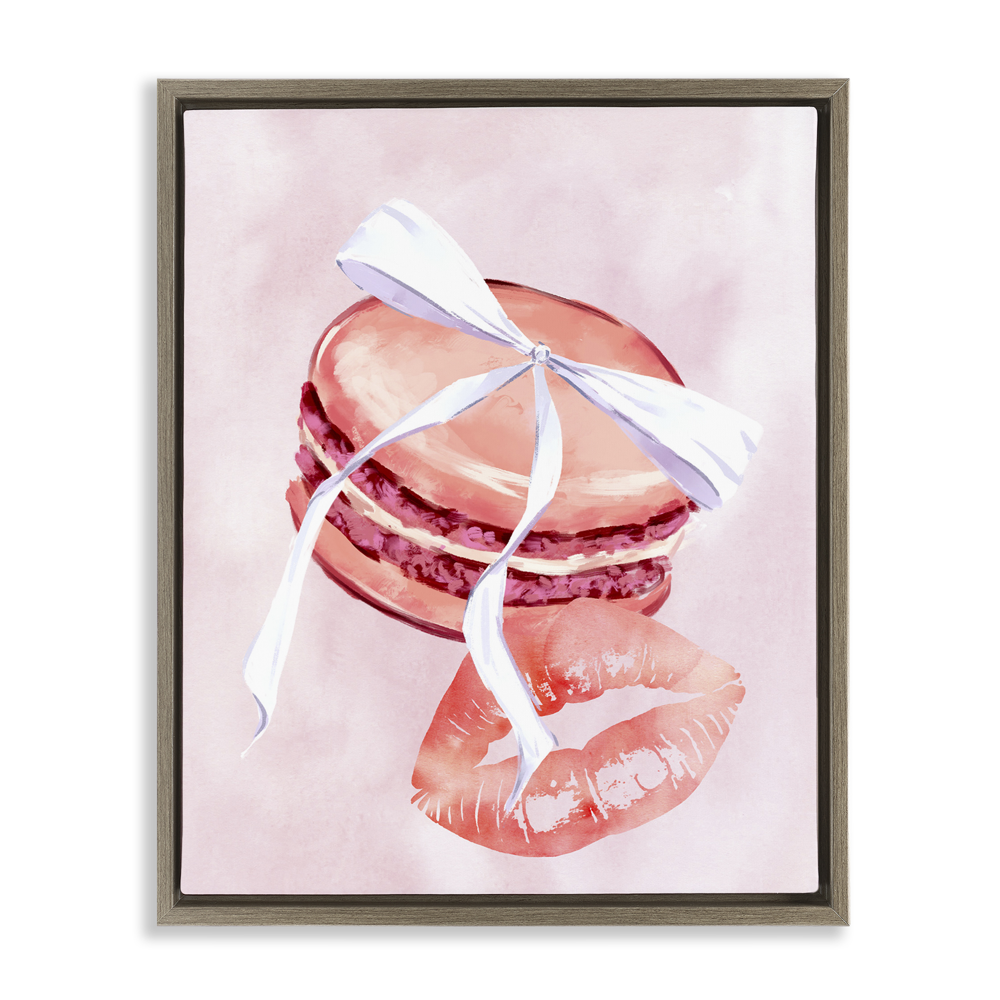 Stupell Industries Glam Macaron Dessert Food & Beverage Painting Brown Floater Framed Art Print Wall Art, 25 x 31