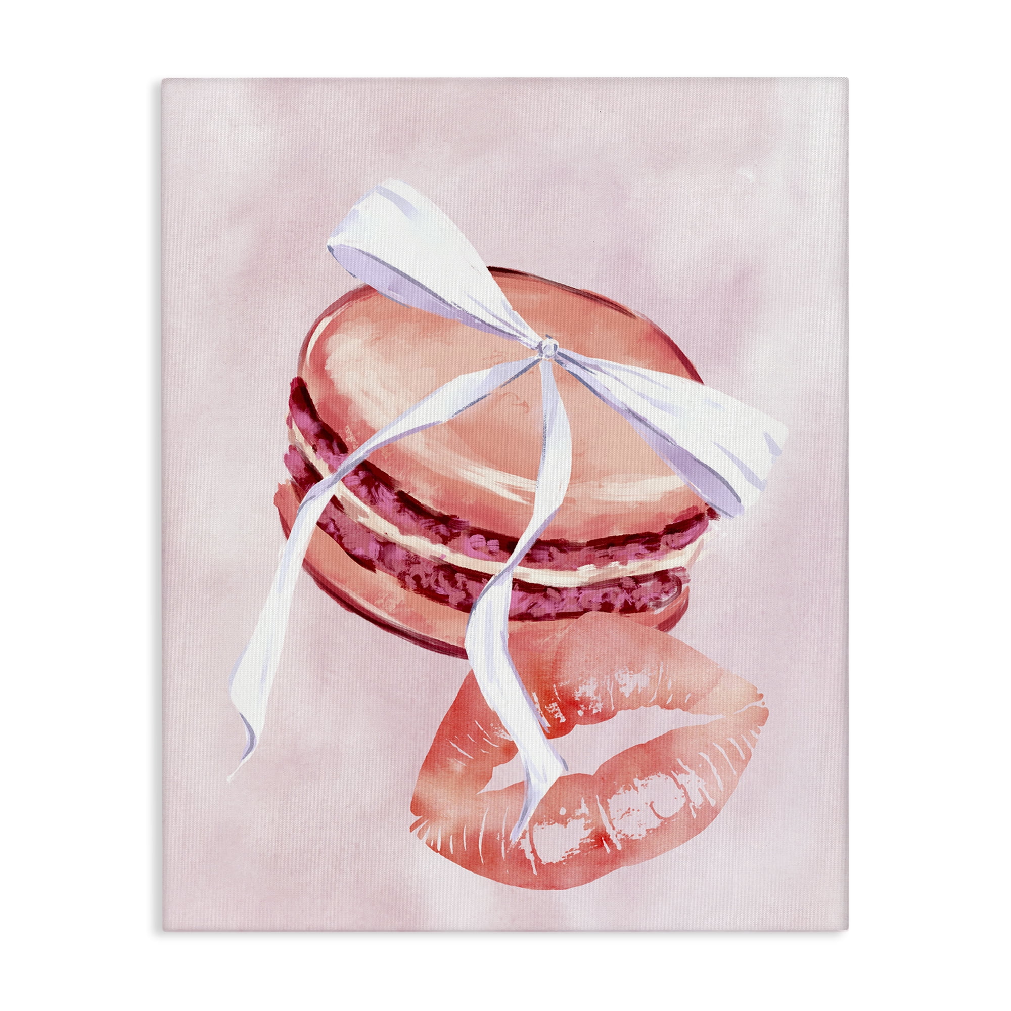 Stupell Industries Glam Macaron Dessert Food & Beverage Painting Gallery Wrapped Canvas Art Print Wall Art, 24 x 30