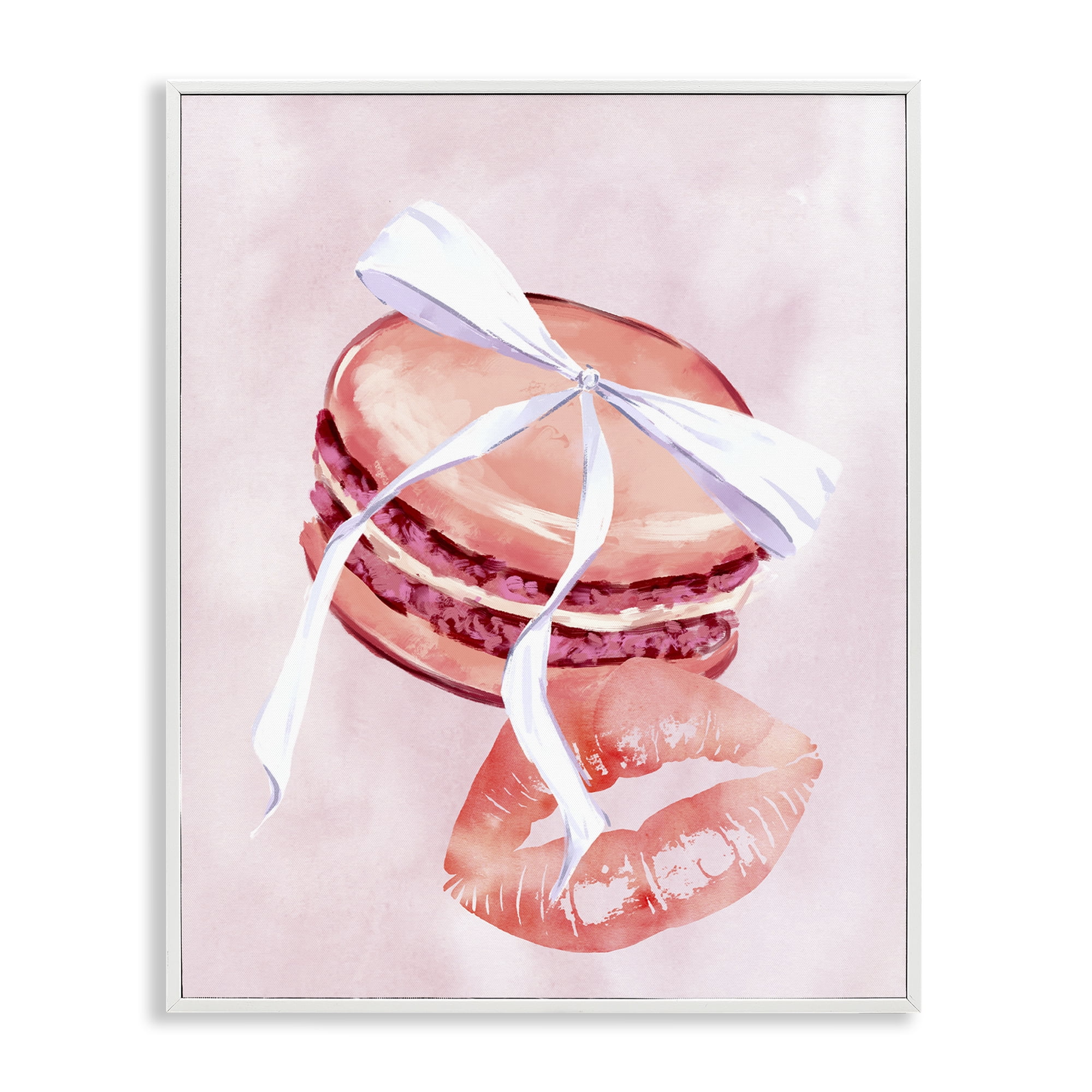 Stupell Industries Glam Macaron Dessert Food & Beverage Painting White Framed Art Print Wall Art, 16 x 20