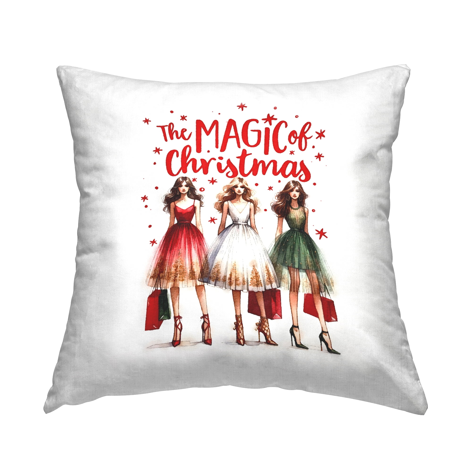 Stupell Industries Glam Magic Of Christmas Decorative Printed Throw Pillow, 18 x 18