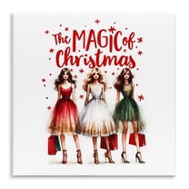 Stupell Industries Glam Magic Of Christmas Holiday Painting Unframed Art Prints Wall Art, 12 x 12