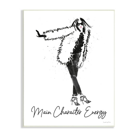Stupell Industries Glam Main Character Energy Chic Fashion Woman Graphic Art Unframed Art Print Wall Art, Design by Mercedes Lopez Charro