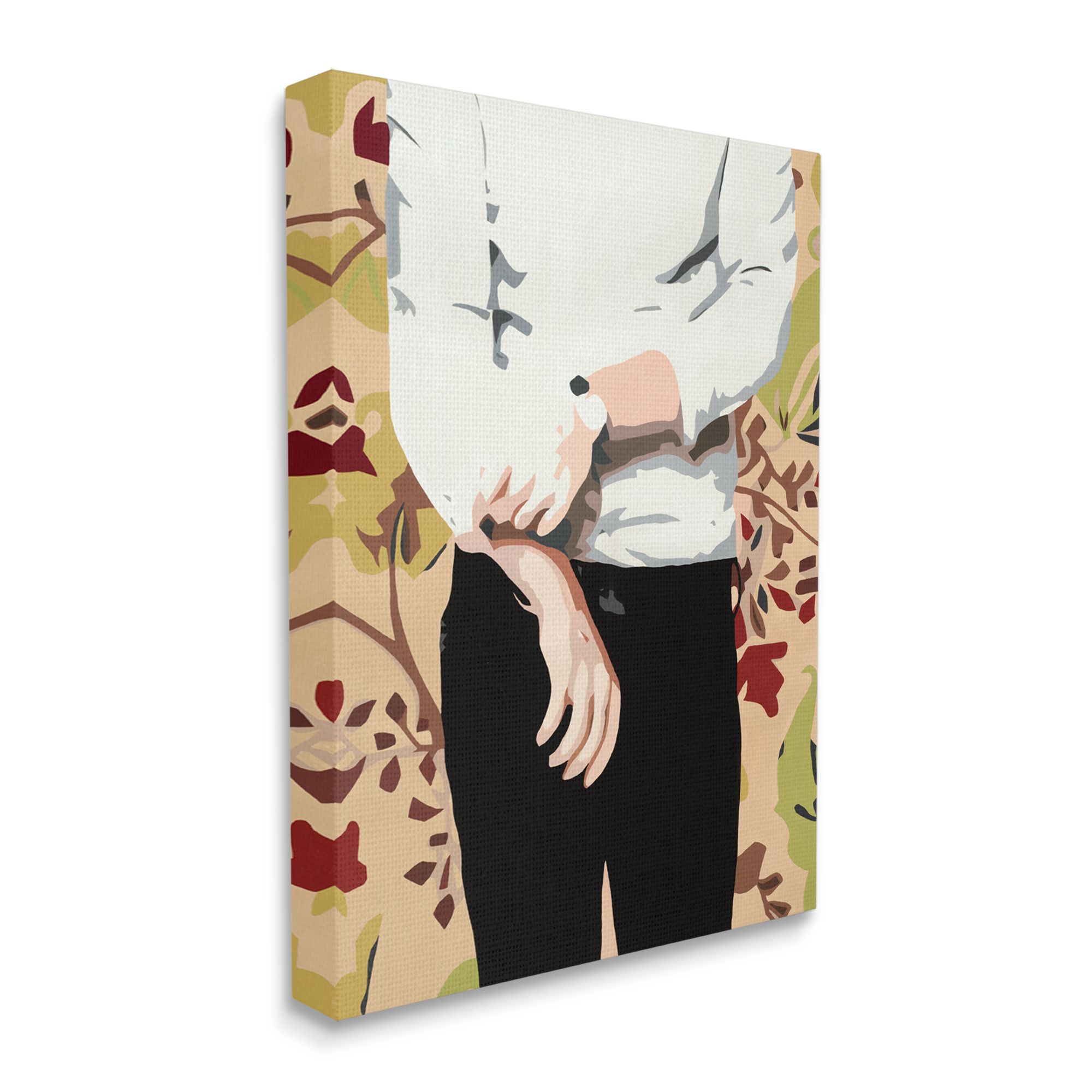 Stupell Industries Glam Man Rolling Up Sleeve over Floral Pattern,30 x 40,Designed by Beth Ann Lawson