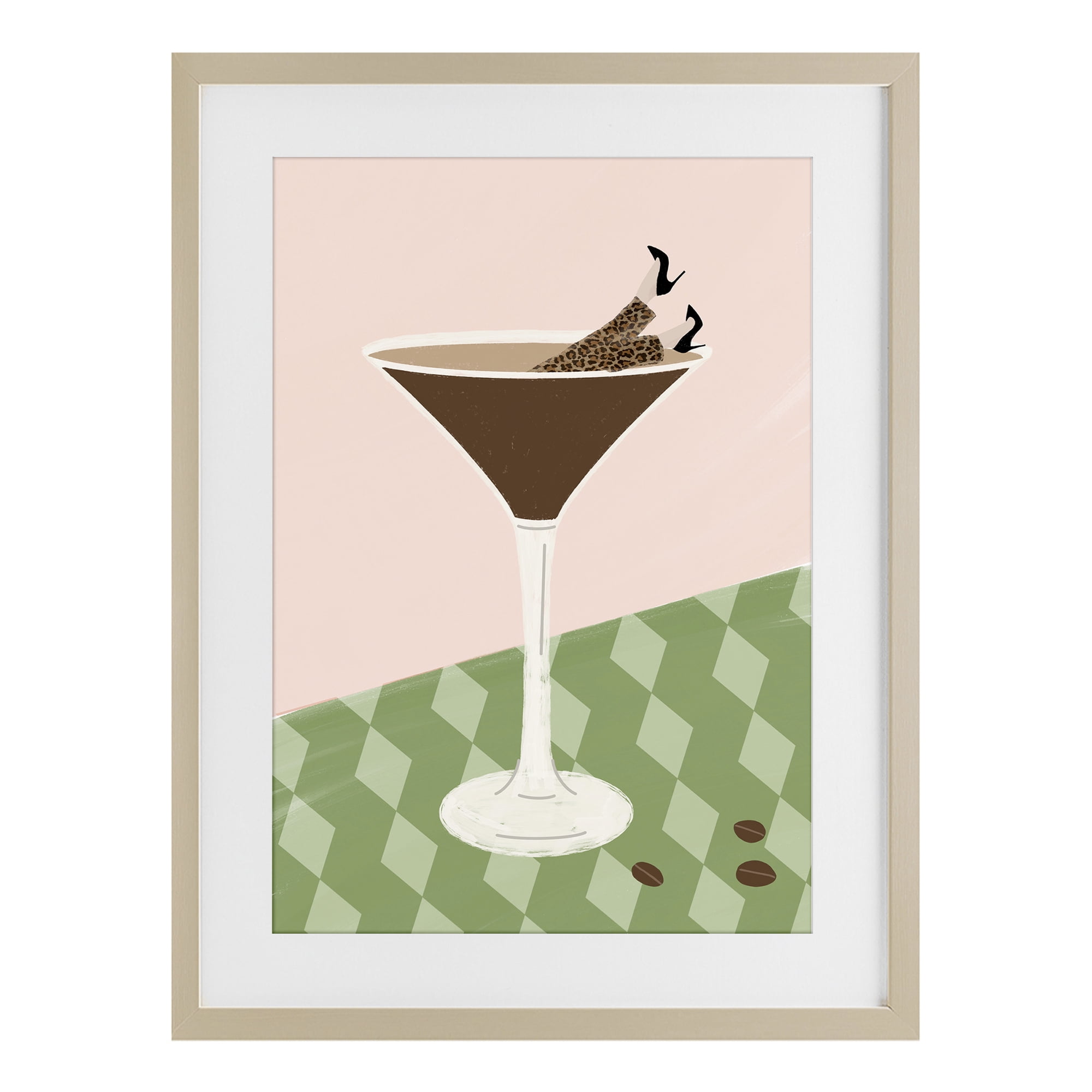Stupell Industries Glam Martini Splash Birch Framed Print Under Glass, design by Emily Navas