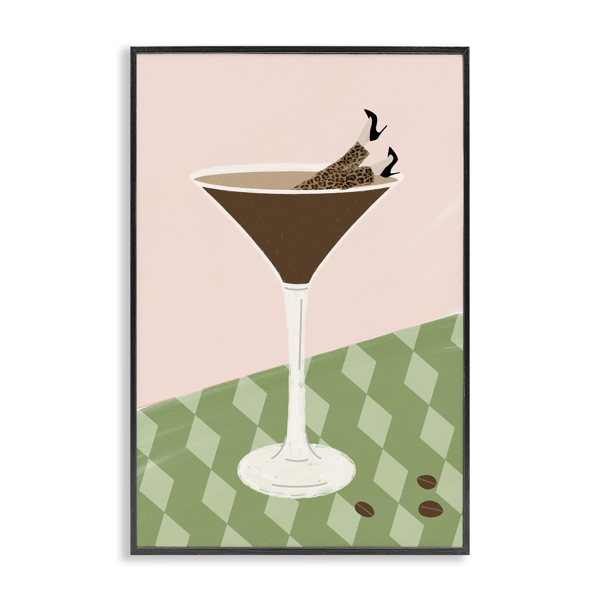 Stupell Industries Glam Martini Splash Black Framed Giclee Art, design by Emily Navas