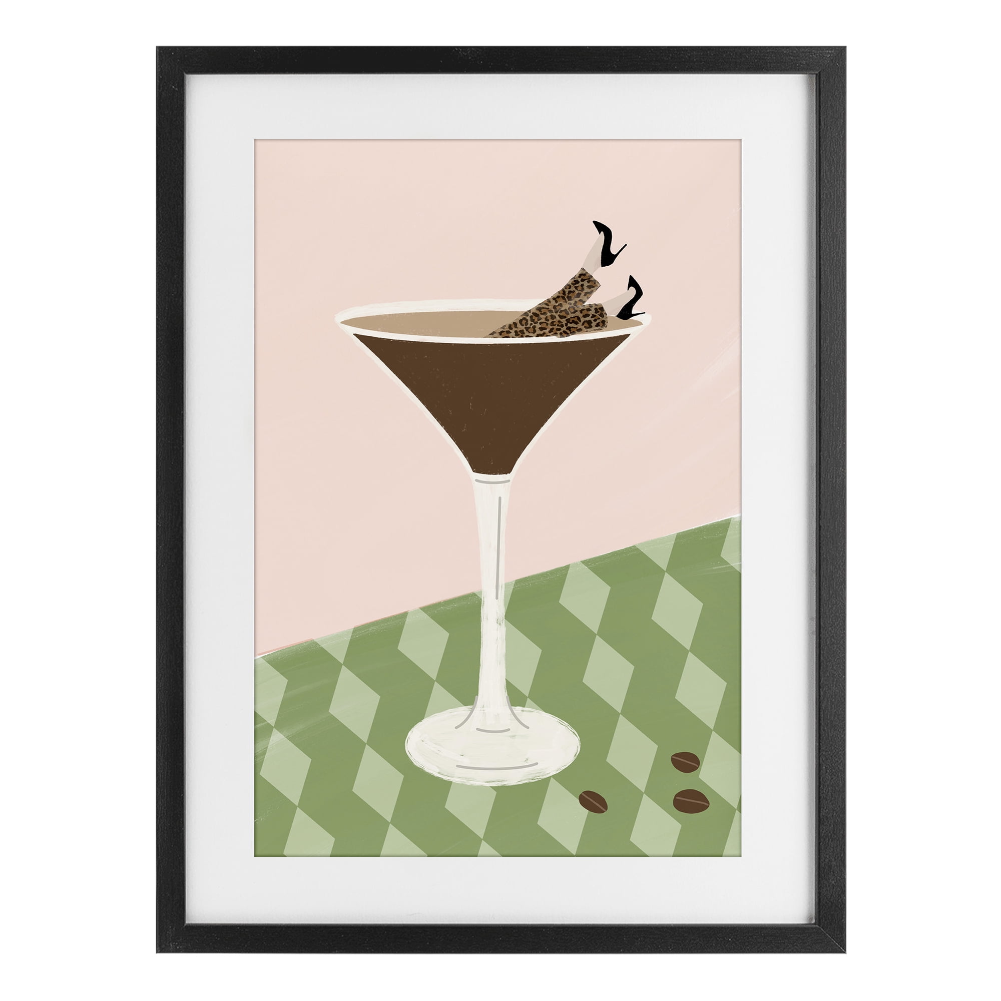 Stupell Industries Glam Martini Splash Black Framed Print Under Glass, design by Emily Navas