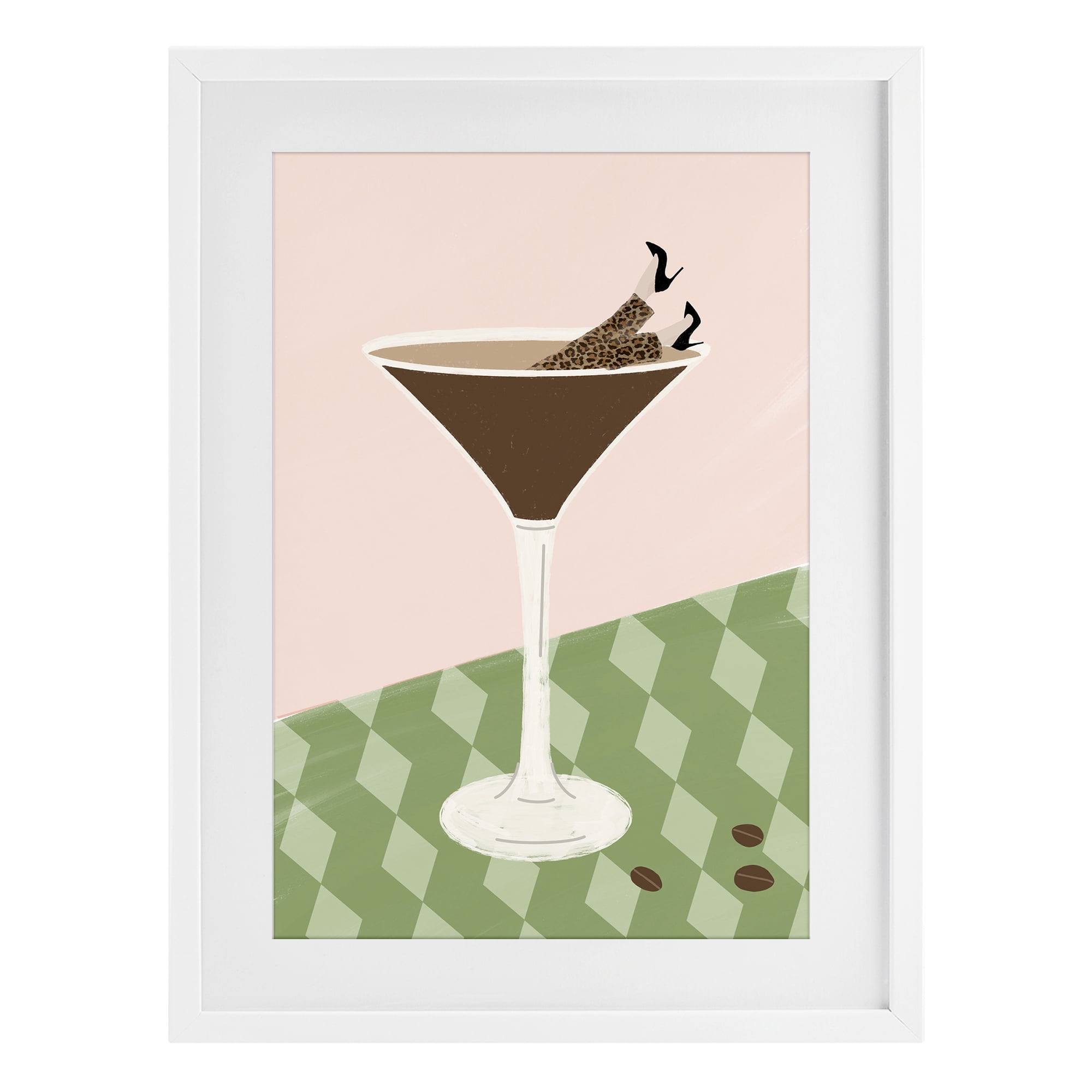 Stupell Industries Glam Martini Splash White Framed Print Under Glass, design by Emily Navas