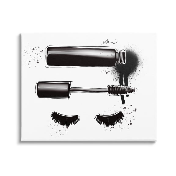 Stupell Industries Glam Mascara Lashes Makeup Graphic Art Gallery Wrapped Canvas Print Wall Art, Design by Alison Petrie