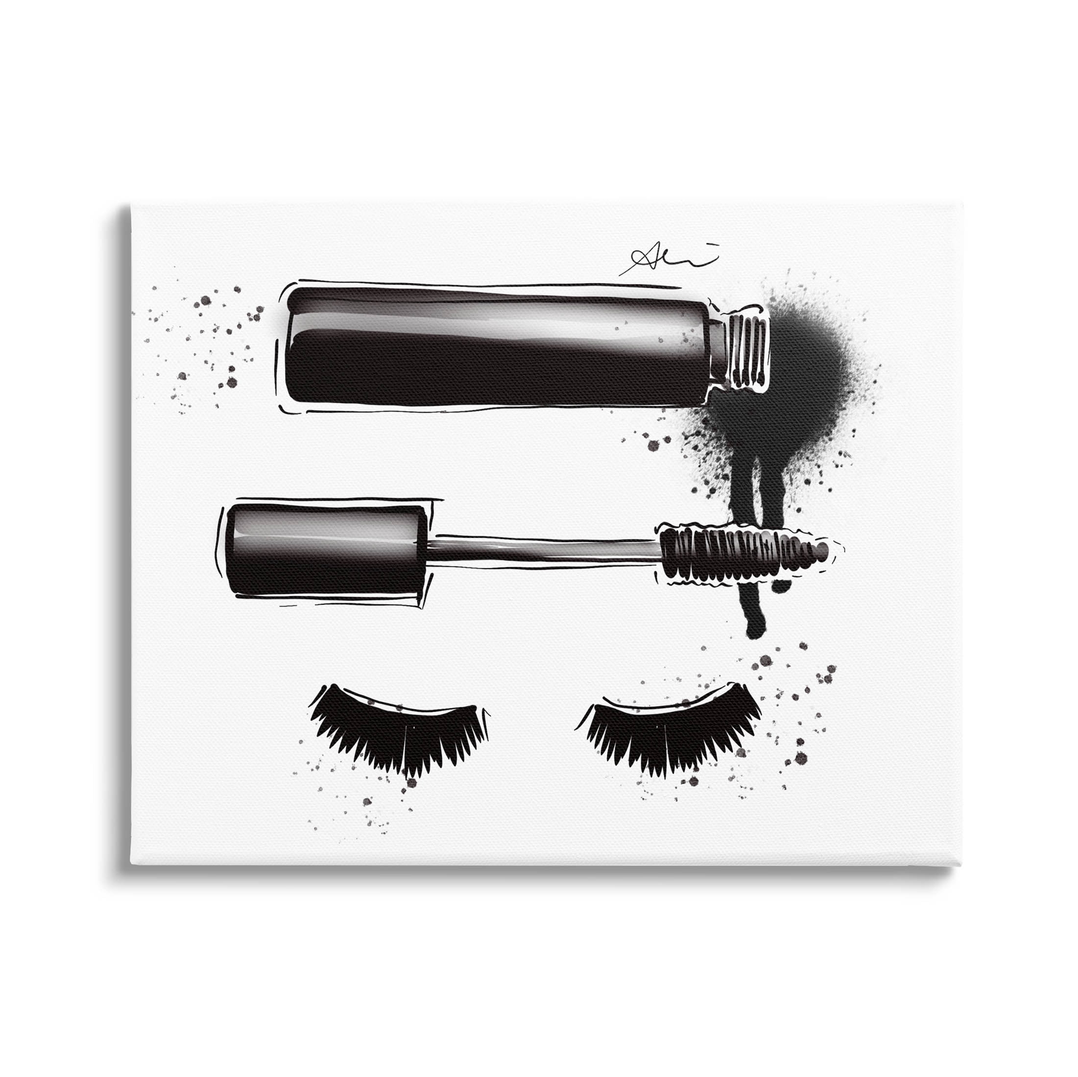 Stupell Industries Glam Mascara Lashes Makeup Graphic Art Gallery Wrapped Canvas Print Wall Art, Design by Alison Petrie