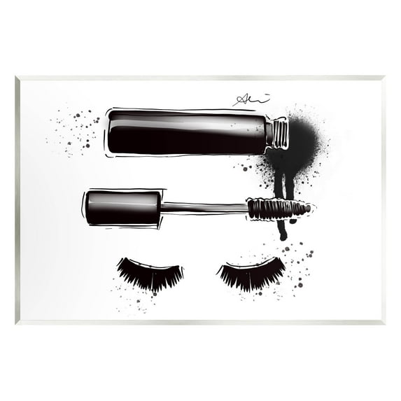 Stupell Industries Glam Mascara Lashes Makeup Graphic Art Unframed Art Print Wall Art, Design by Alison Petrie