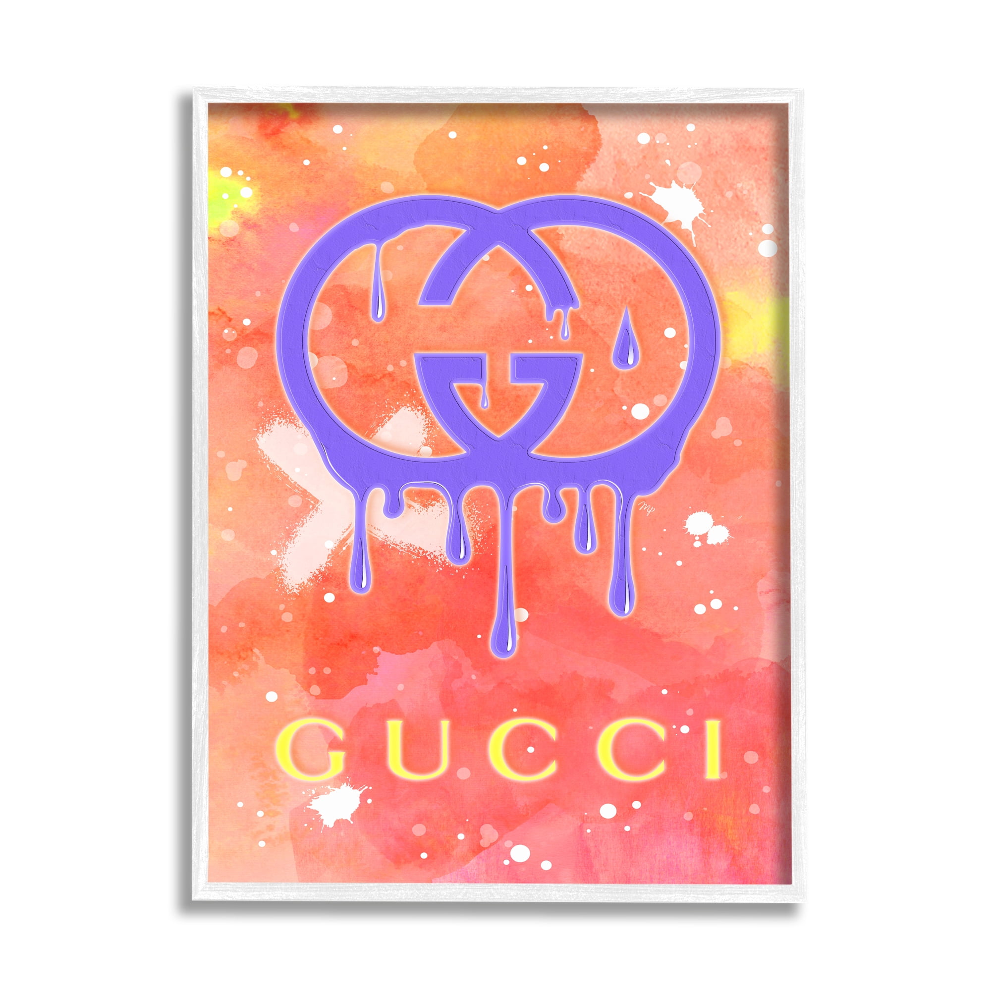 Stupell Industries Glam Modern Paint Drip Typography Painting White Framed Art Print Wall Art, 11 x 14