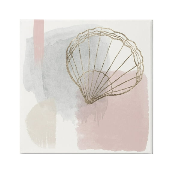 Stupell Industries Glam Modern Seashell Animals & Insects Painting Gallery Wrapped Canvas Art Print Wall Art, 17 x 17