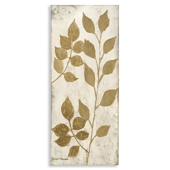 Stupell Industries Glam Natural Leaves Overlap Canvas Art, 10 x 24, by Michael Marcon