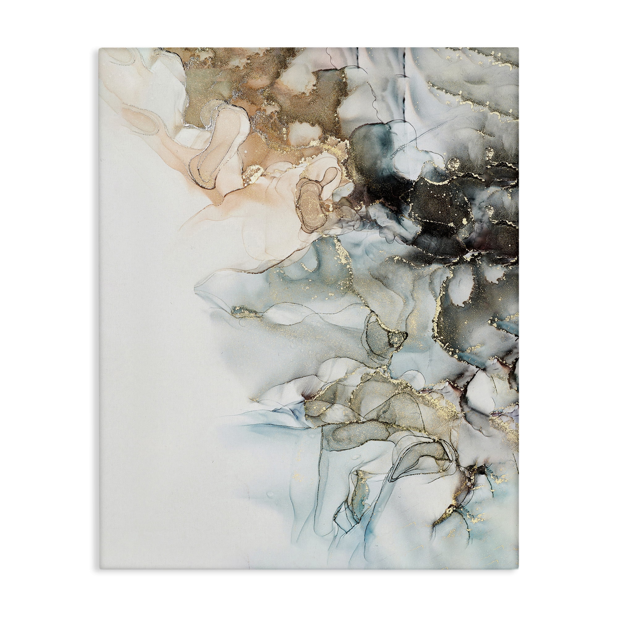 Stupell Industries Glam & Neutral Abstraction Abstract Painting Gallery Wrapped Canvas Art Print Wall Art, 24 x 30