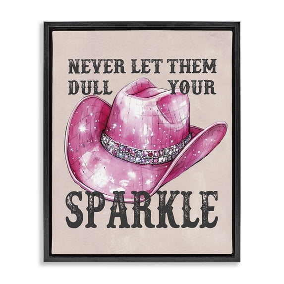 Stupell Industries Glam Never Let Them Dull Your Sparkle Black Floating Frame Canvas Art, 25 x 31, by Lettered and Lined