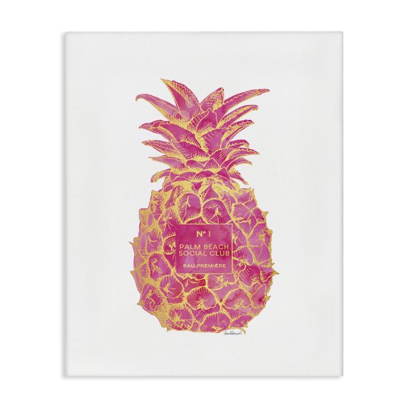 Stupell Industries Glam Ornate Pineapple Food & Beverage Painting Wrapped Canvas Art Print Wall Art, 36 x 48