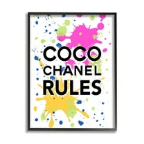 Stupell Industries Glam Paint Splatter Typography Painting Black Framed Art Print Wall Art, 11 x 14