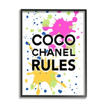Stupell Industries Glam Paint Splatter Typography Painting Black Framed Art Print Wall Art, 11 x 14