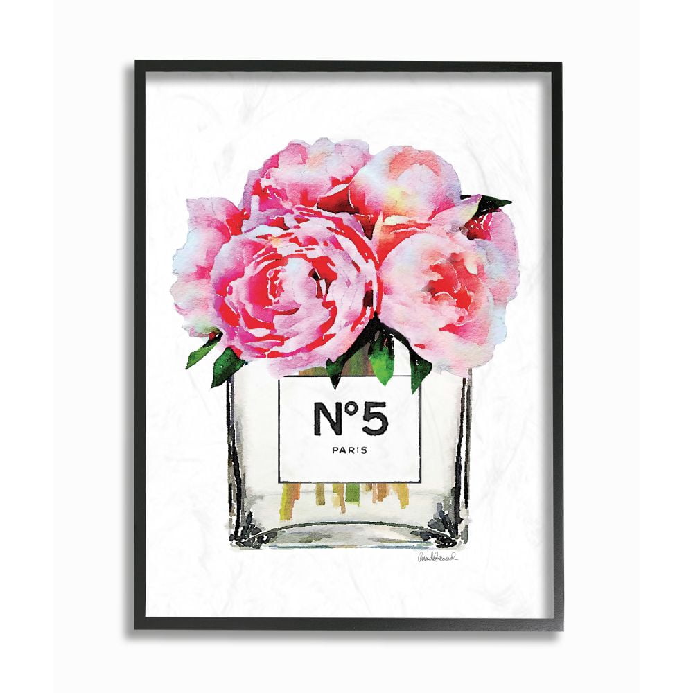 Stupell Industries Glam Paris Vase with Pink Peony Framed Wall Art by Amanda Greenwood