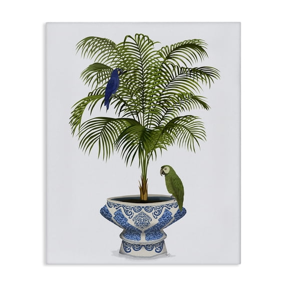 Stupell Industries Glam Parrots on Ornate Planter Canvas Art, 16 x 20, by Fab Funky