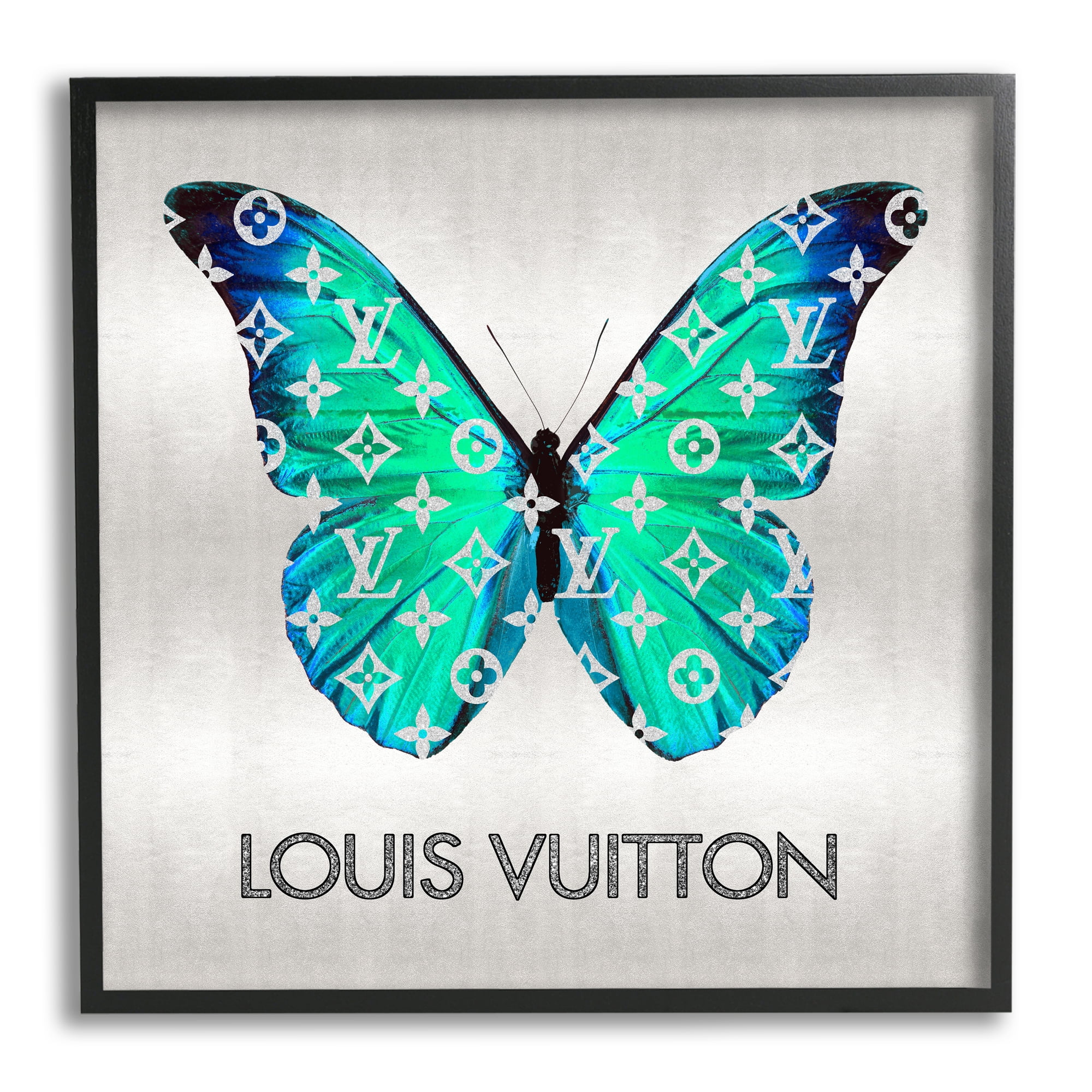 Stupell Industries Glam Pattern Butterfly Animals & Insects Painting Black Framed Art Print Wall Art, 17 x 17