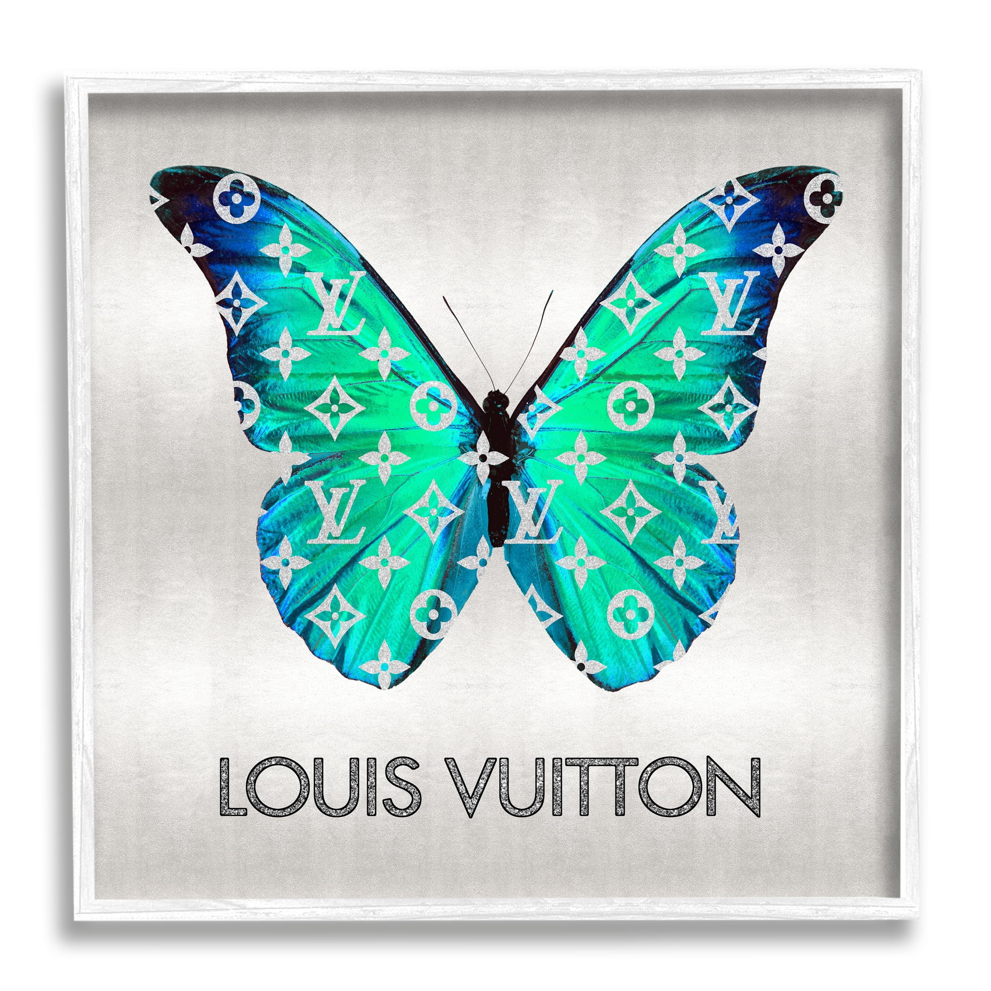 Stupell Industries Glam Pattern Butterfly Animals & Insects Painting White Framed Art Print Wall Art, 24 x 24