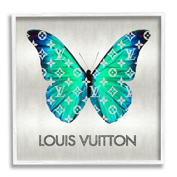 Stupell Industries Glam Pattern Butterfly Animals & Insects Painting White Framed Art Print Wall Art, 24 x 24