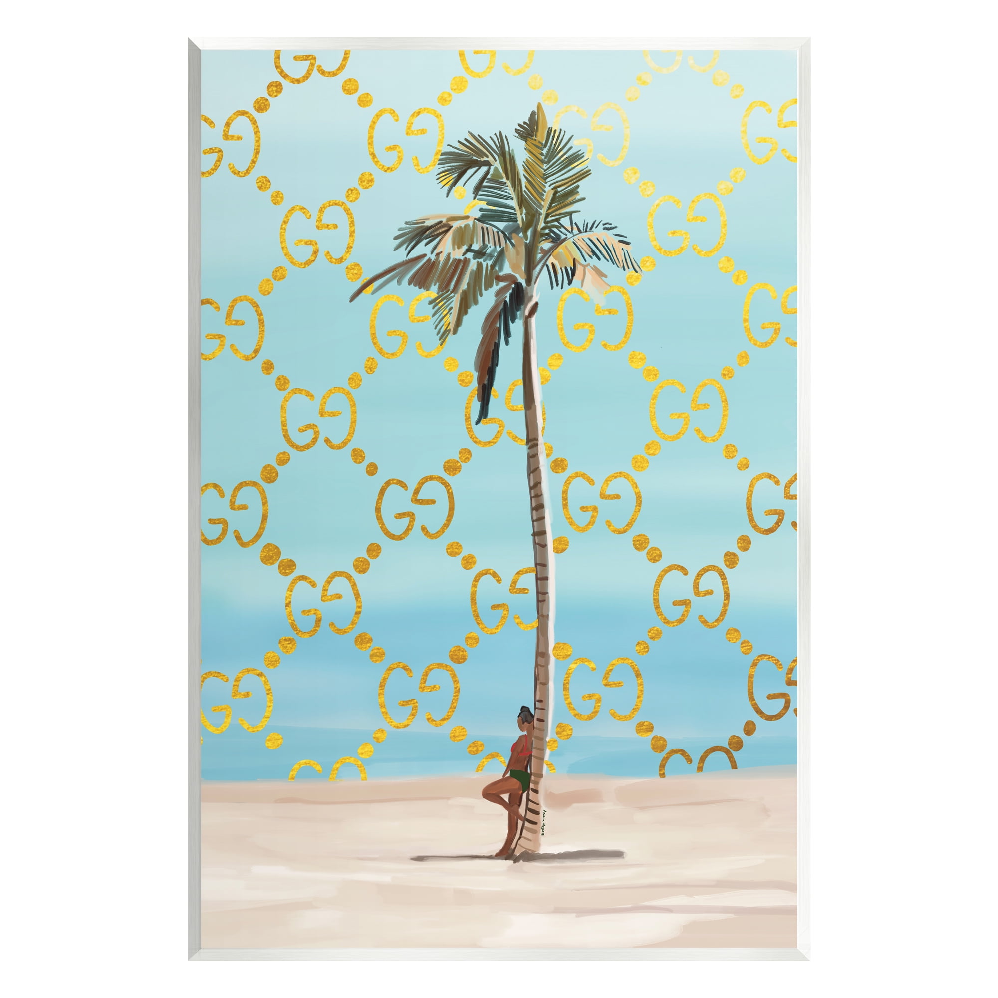 Stupell Industries Glam Pattern Palm Tree Botanical & Floral Painting ...
