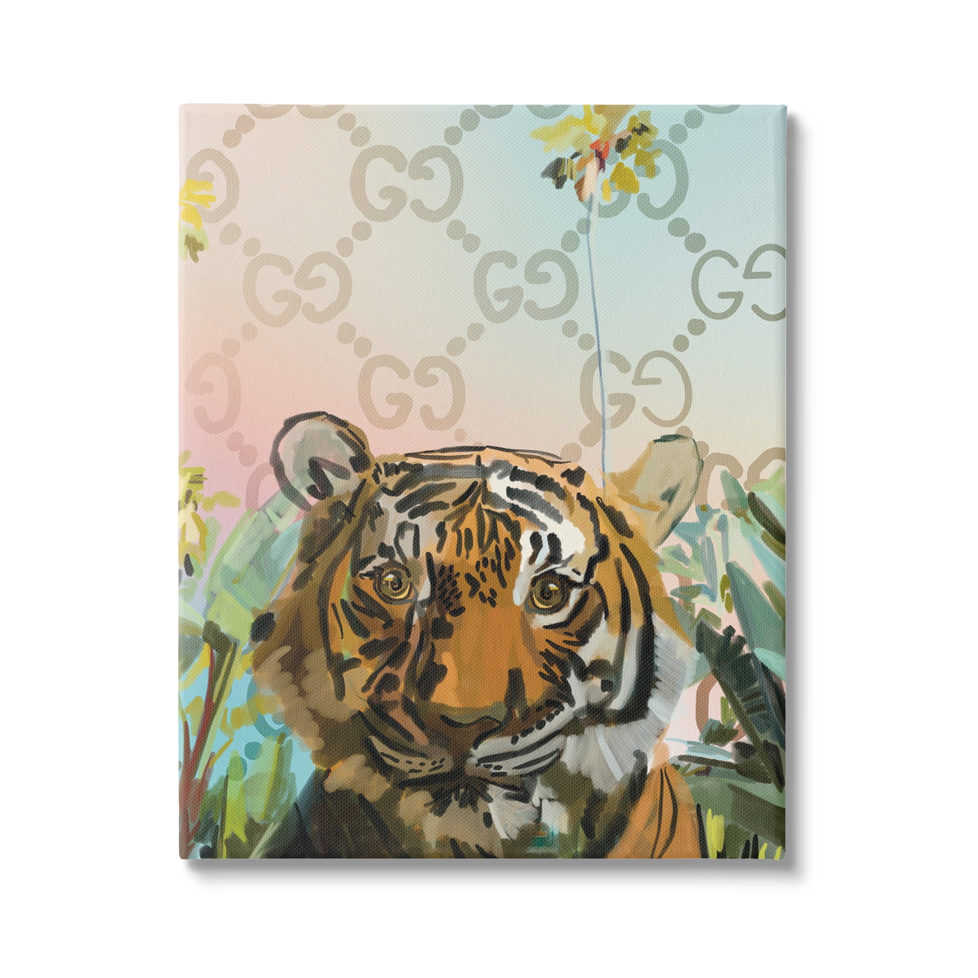 Stupell Industries Glam Pattern Tiger Animals & Insects Painting Gallery Wrapped Canvas Print Wall Art, 30 x 40
