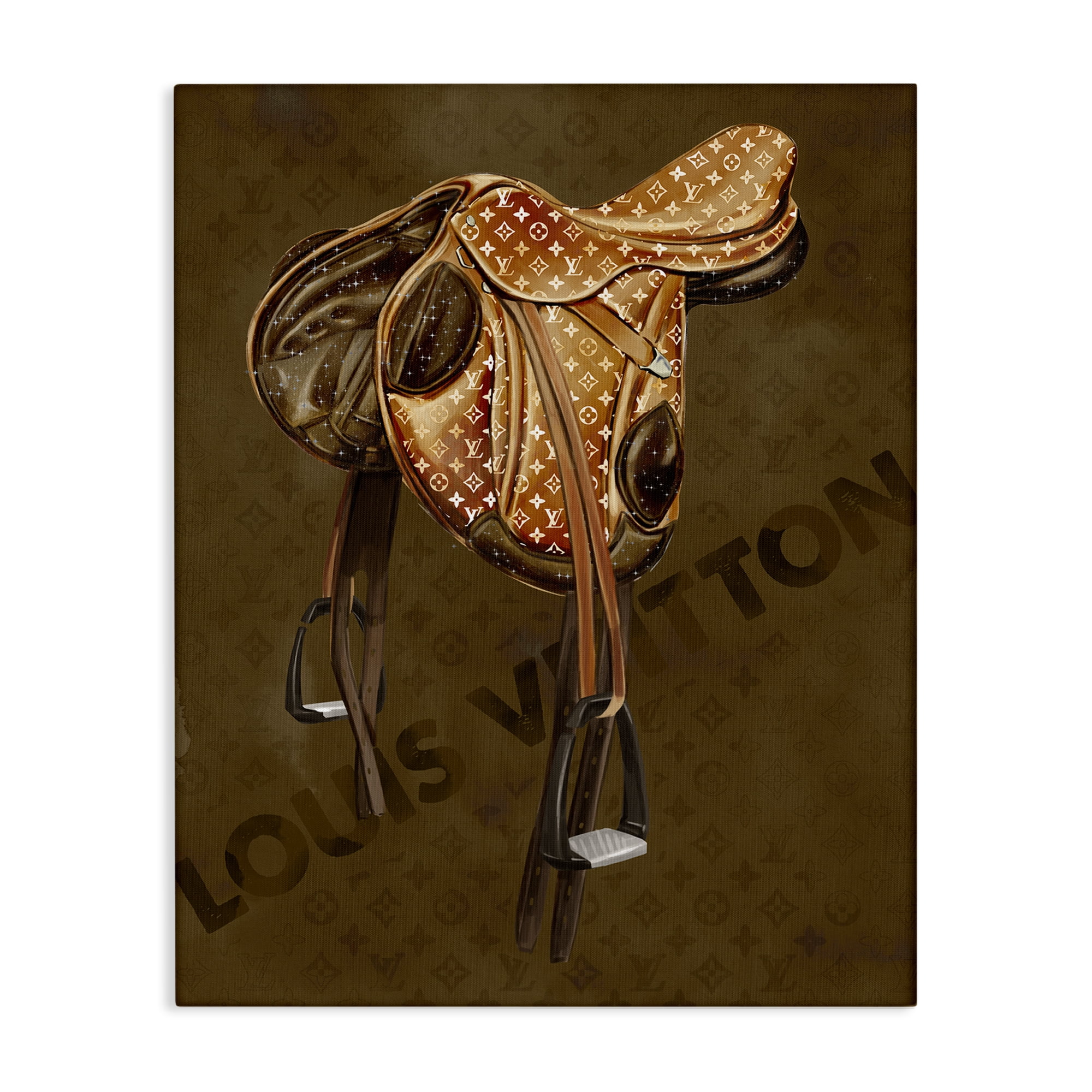 Stupell Industries Glam Patterned Saddle Beauty & Fashion Painting Gallery Wrapped Canvas Art Print Wall Art, 30 x 40