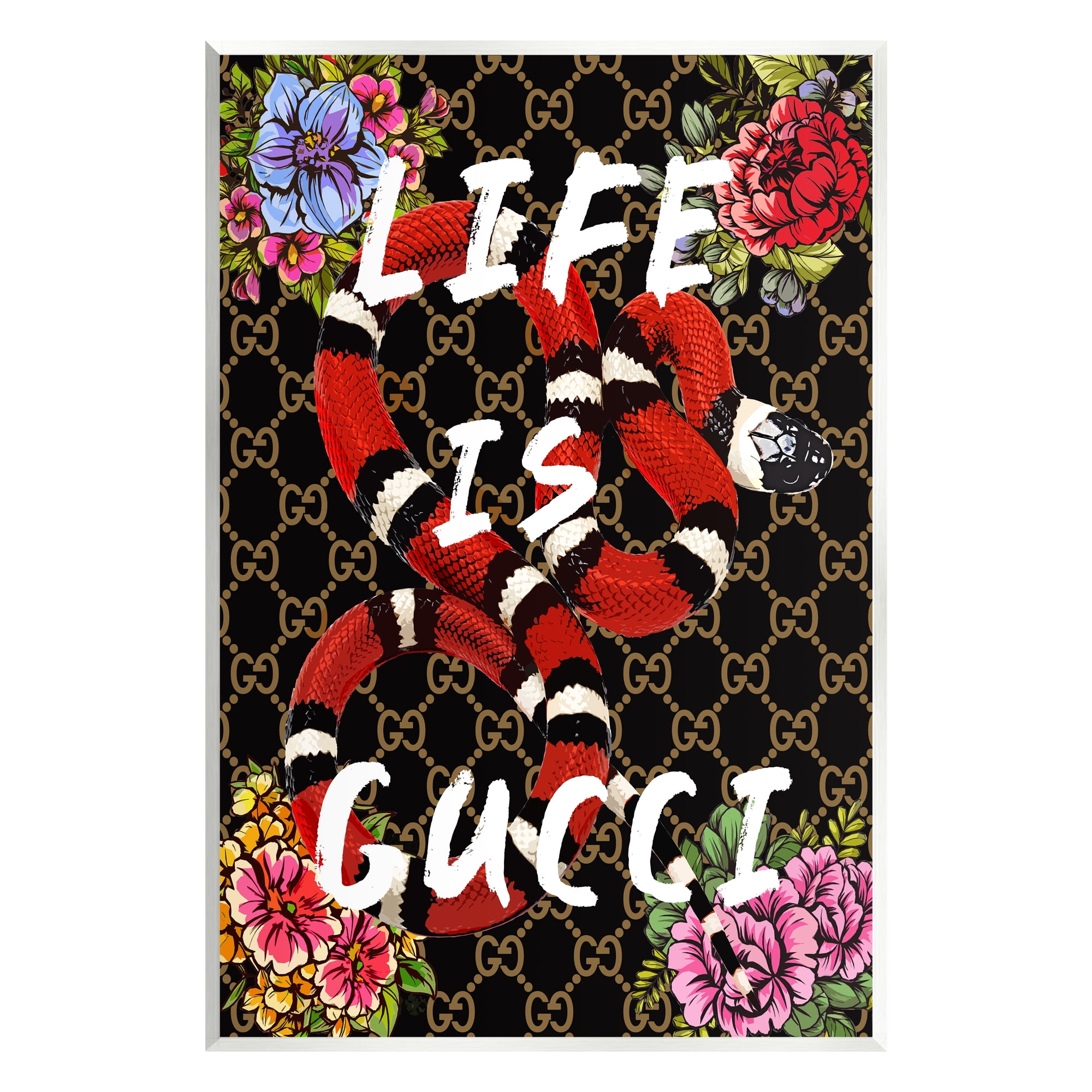 Stupell Industries Glam Patterned Snake Animals & Insects Painting Unframed Art Print Wall Art, 10 x 15