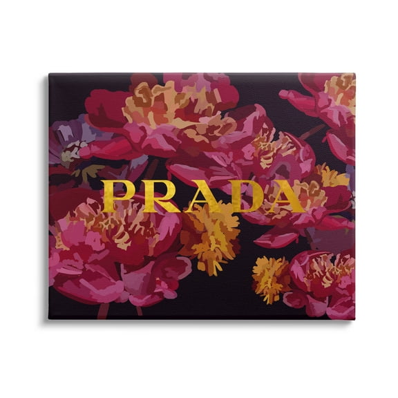 Stupell Industries Glam Peonies Pattern Botanical & Floral Painting Gallery Wrapped Canvas Art Print Wall Art, 20 x 16