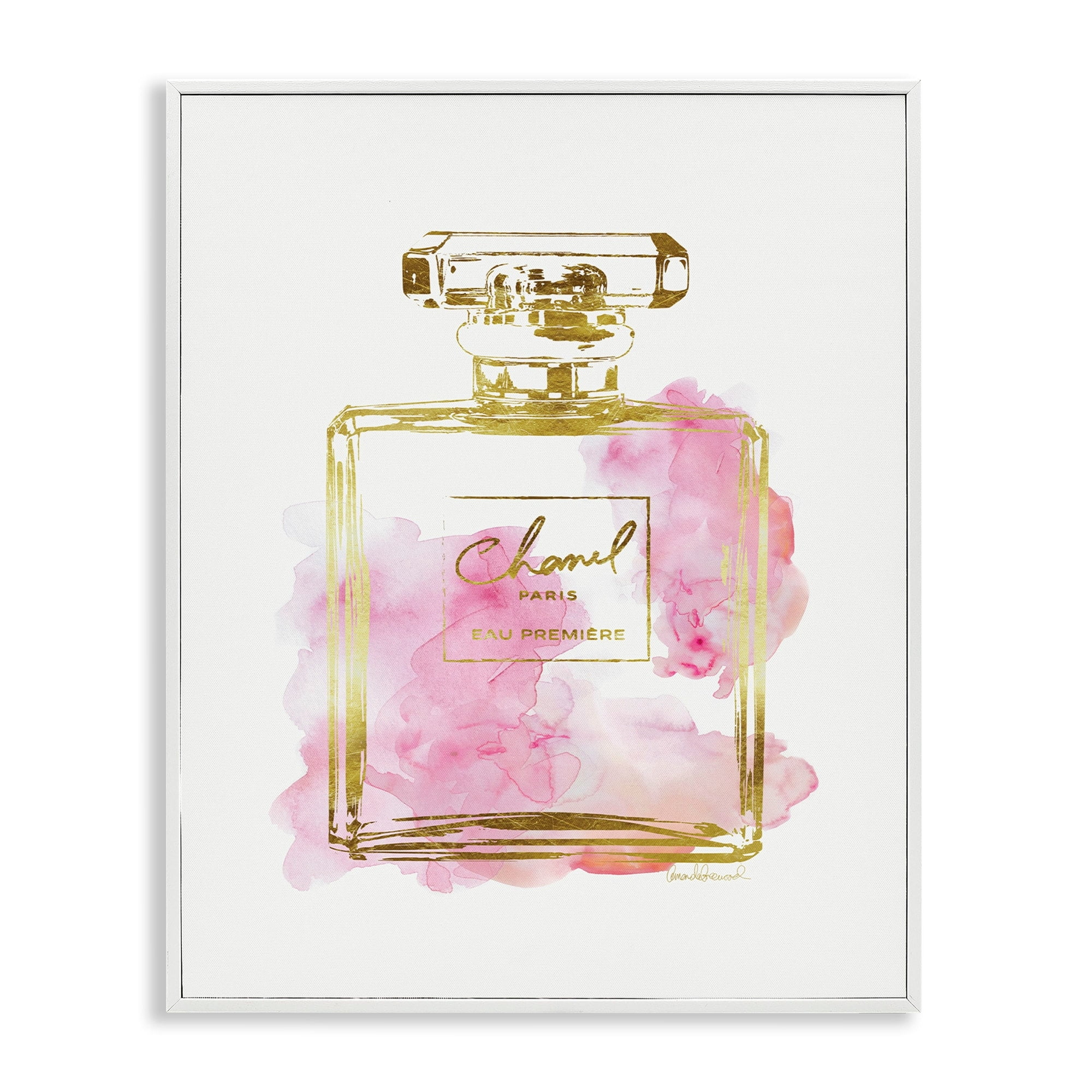 Stupell Industries Glam Perfume Bottle Gold Pink, 16 x 20,Design by Amanda Greenwood