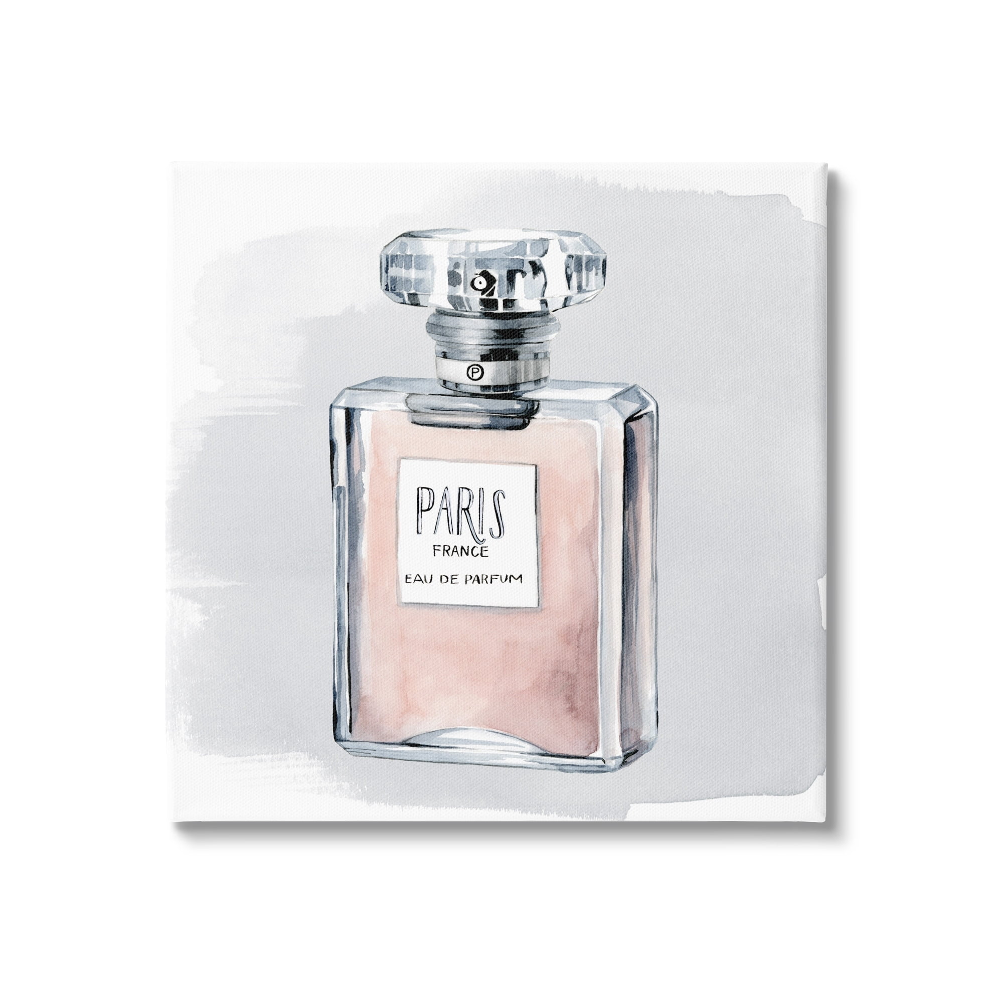 Stupell Industries Glam Perfume Bottle Pink Paris Watercolor Detail Canvas Wall Art, 17 x 17, Design by Grace Popp